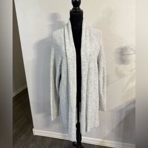 Liz Claiborne Light Gray Silver Knit Floor Duster Cardigan